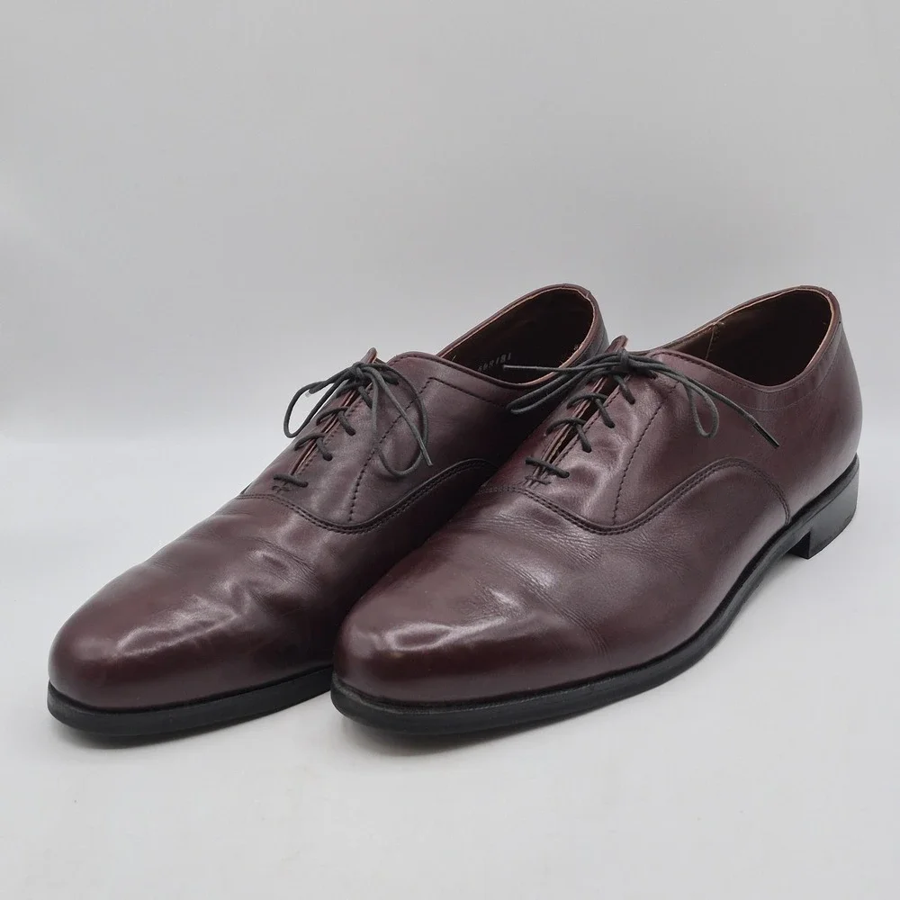 Dexter Dress Shoes Mens Size 14 D Burgundy Leather Oxford‎ Plain Toe W752-4